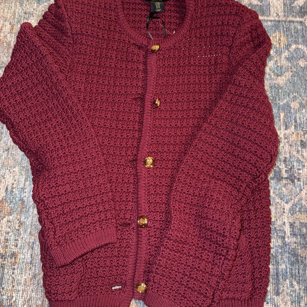 House of Harlow 1960 Deep Maroon or burgundy Cardigan